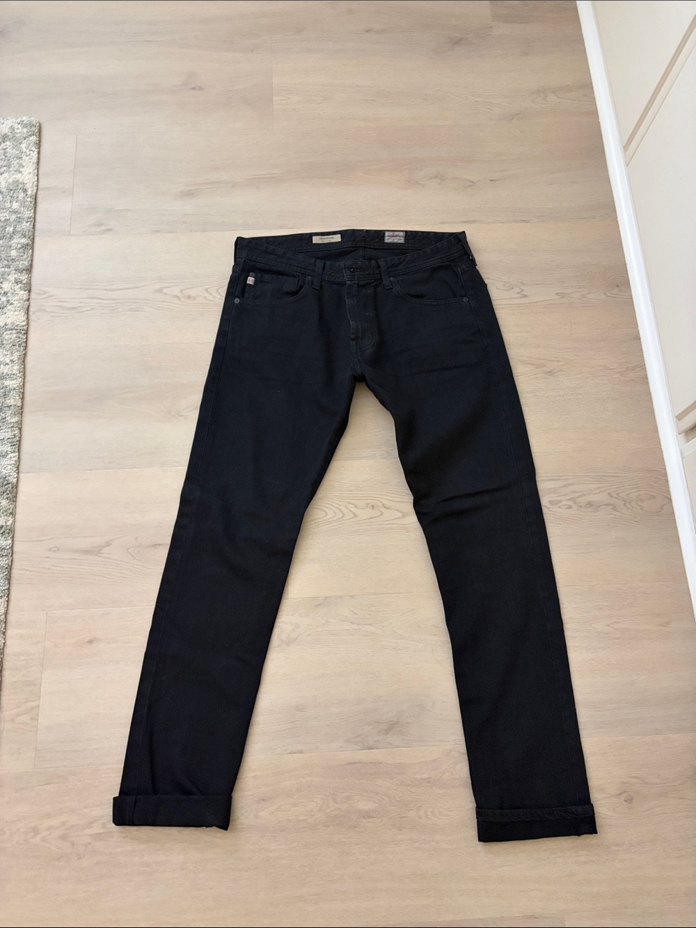 AG Men’s Matchbox Black Slim Straight Jeans 33